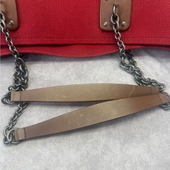 Bottega Veneta Large Red Canvas Chain Tote - Picture 7 of 11